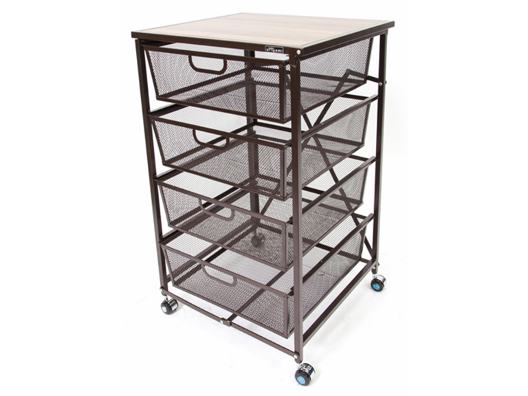 Origami DFS-04-Bronze 4 DRAWER STORAGE CART Bronze