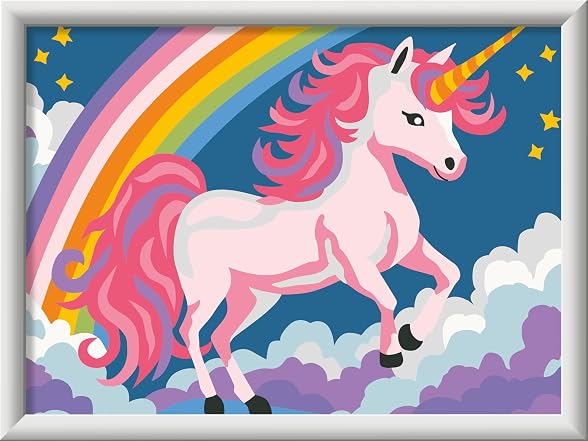 Ravensburger Creart Pink Unicorn Paint by Numbers Kit for Children