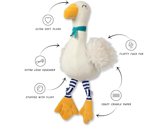 Fringe Studio Goose on the Loose! Plush Dog Toy