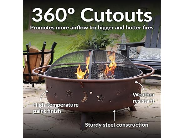 Sunnydaze Decor 42" Steel Cosmic Fire Pit