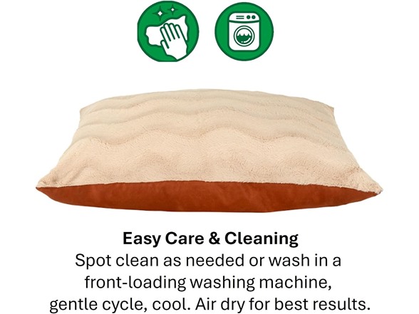 Furhaven Large Plush & Twill High-Loft Pillow Pet Bed, Spice - Gallery 2