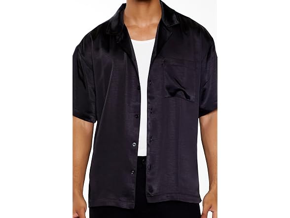 Forever 21 (L) Satin Chain-Stitched Shirt
