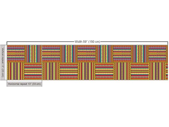 Ambesonne African Fabric by The Yard, Borders Pattern
