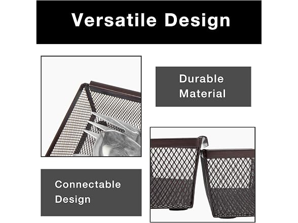 Smart Design Drawer Organizer, 9 x 3 Inch, 6-Pack, Bronze