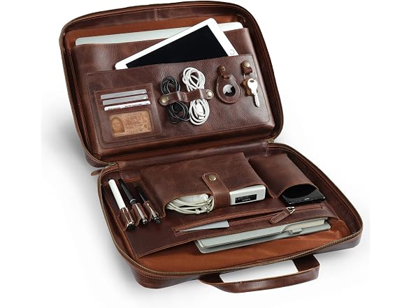 Londo Genuine Leather Organizer Satchel