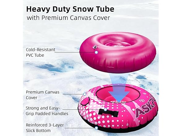 ASKPULION Snow Tube for Sledding Heavy Duty