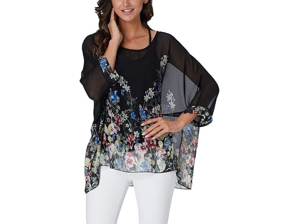 Ckikiou Women (OS) Flowy Batwing Semi Sheer Up