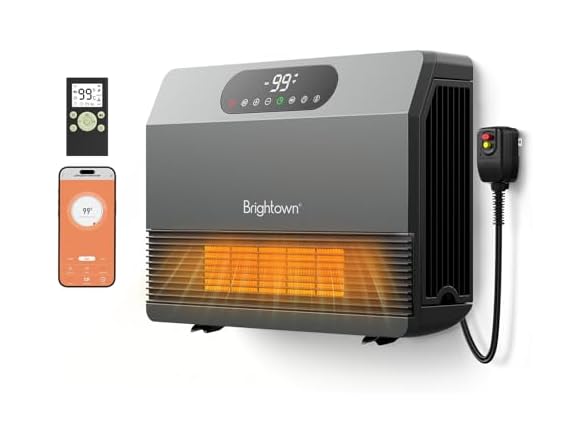 Brightown 1500W Electric Grey Wall Heater