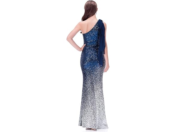 Angel-fashions Women (L) Asymmetric Ribbon Dress
