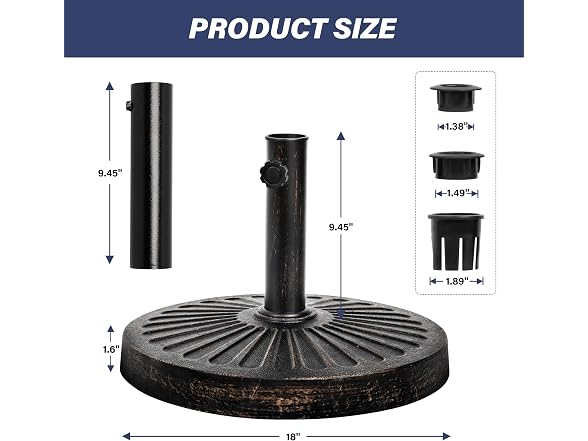YSSOA Heavy Duty Antiqued Umbrella Base - Gallery 2