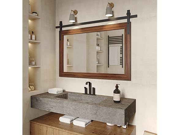 LOVMOR Farmhouse Bathroom Mirror, 51"x35"