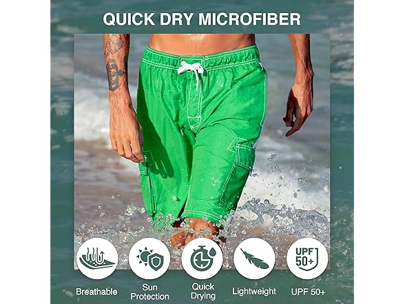 Kanu Men's Green Swim Trunk (S)