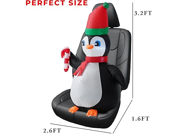 Zone Tech CR0006 Penguin Blow-Up Décor for Cars Black/W