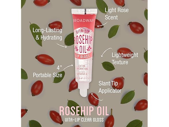 Ruby Kisses Vita-Lip Clear Gloss Rosehip Oil 6pk