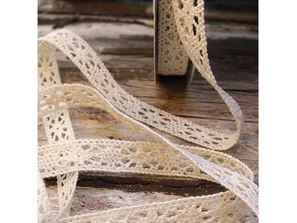 burlapfabric.com 1/2 Crochet Lace Cotton Ribbon
