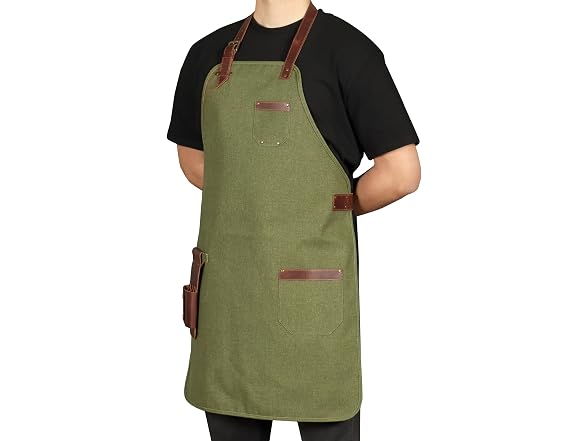 Otto Angelino Genuine Leather and Canvas Apron
