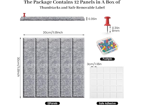 femst Large Grey Felt Bulletin Board
