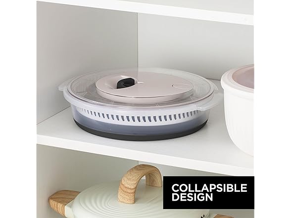 4 Qt Collapsible Salad Spinner Black