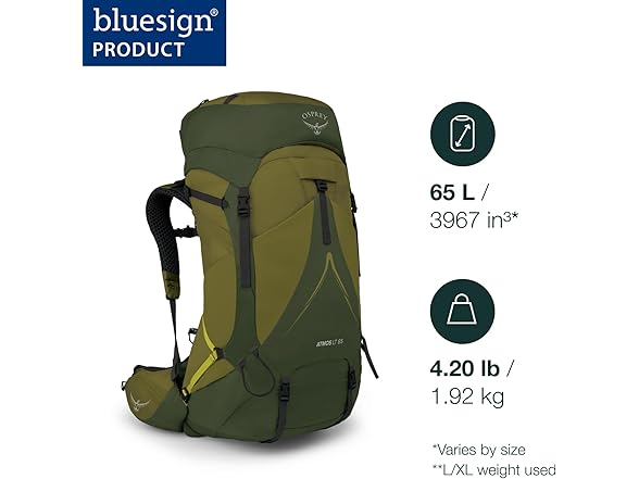 Osprey Atmos AG LT 65L Men's Backpacking Backpack