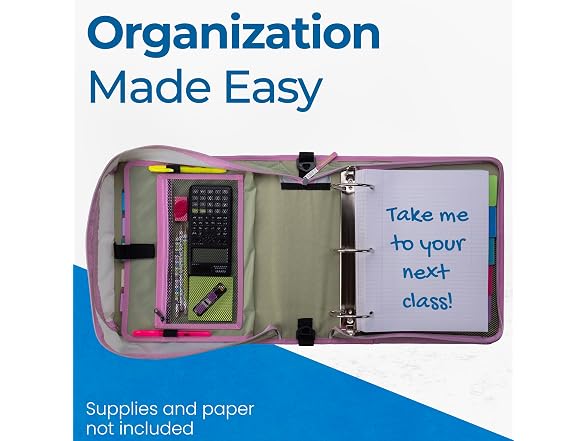 Case-it School Zipper Binder, 3"