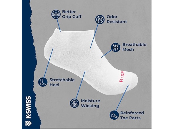K-Swiss Women's Low Cut Socks (20-Pairs)