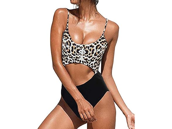 Meyeeka Women (M) Scoop Neck Cut Out Lace Swimsuit