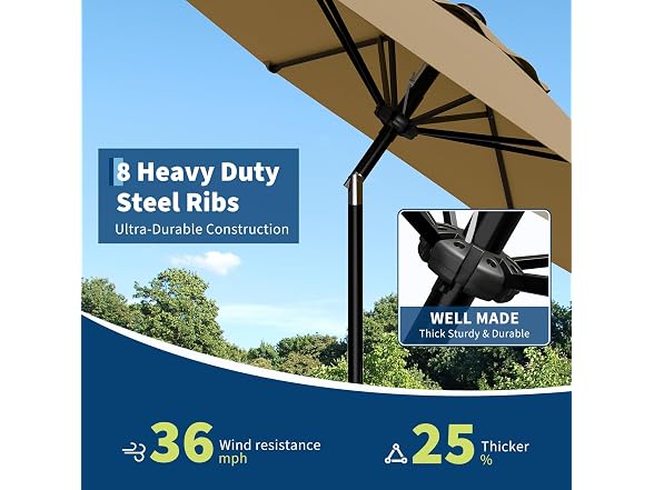 PrecisionAuto 10FT Outdoor Patio Umbrella