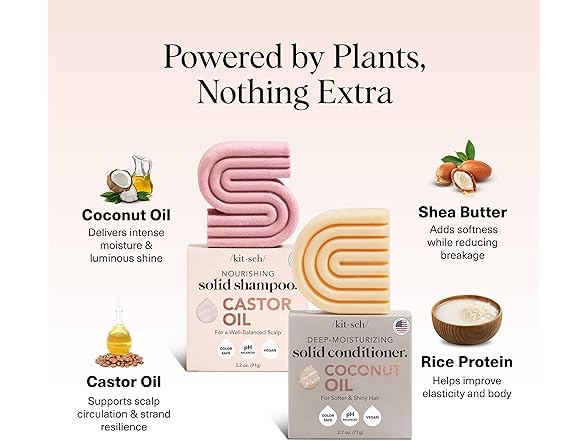 Kitsch Castor Oil Shampoo Bar & Coconut Oil