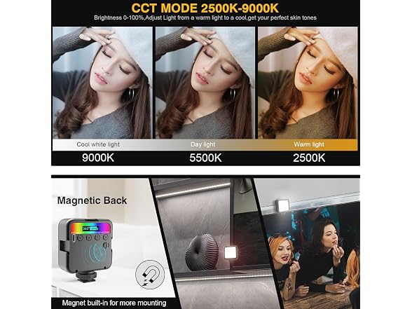 ALTSON Magnetic RGB LED Video Light (Black)