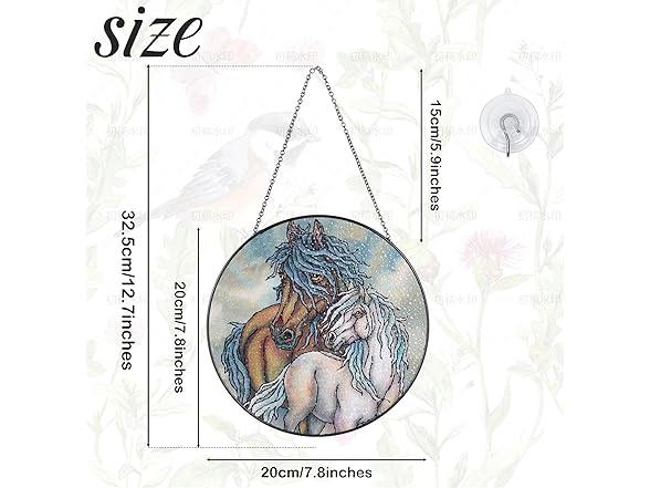 ANFURI Horse Glass Window Hanging