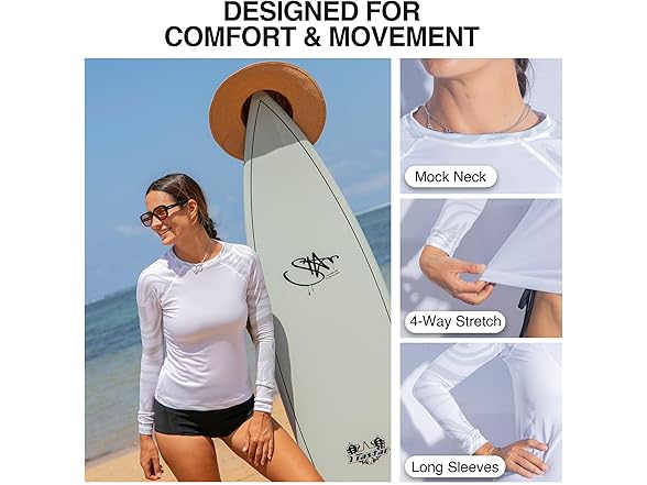 Kanu Surf Women's LS UPF50 Rash Top White (L)