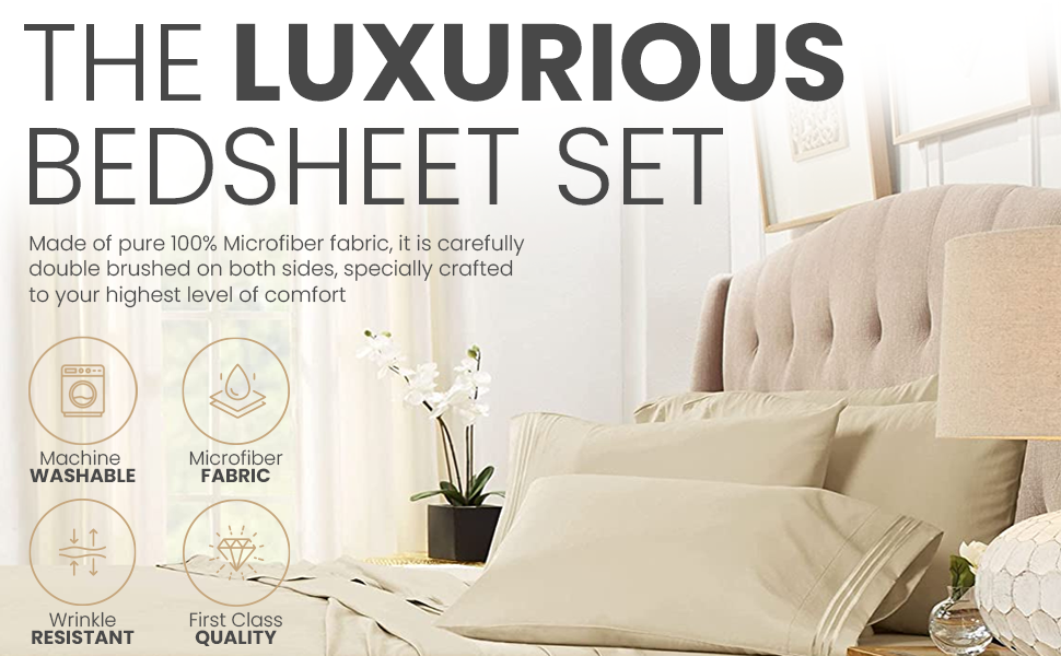 Clara Clark Premier 1800 Series 4 Piece Cal King Sheet Set - Gallery 6