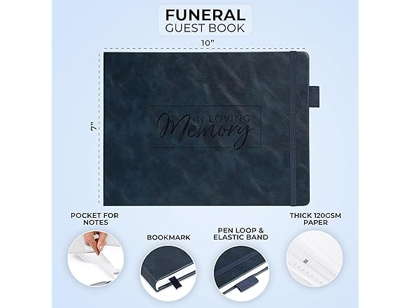 Funeral Guest Book for Memorial Service