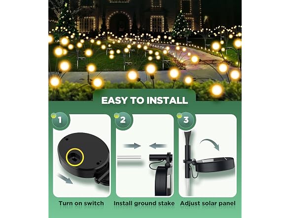 Ulaiyohome Solar Garden Lights, 2 Pack
