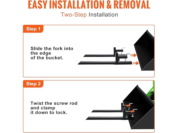 Pallet Forks, 2000 lbs Capacity Clamp on Pallet