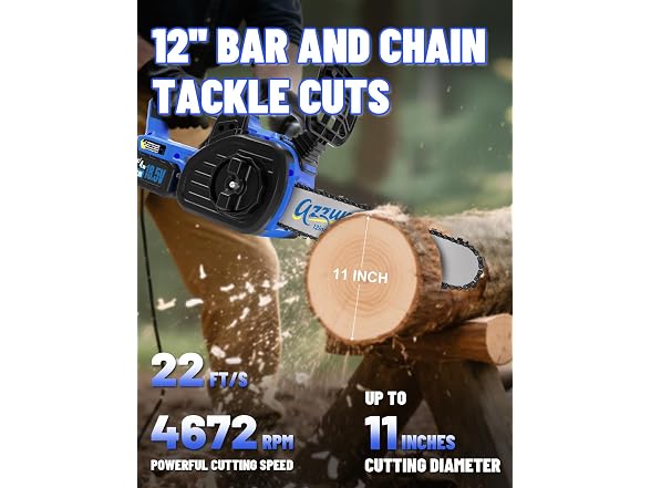 AZZUNO 12" Electric Chainsaw W/10" Bar/Chain