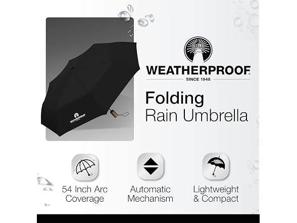 Weatherproof Deluxe Automatic Rain Umbrella