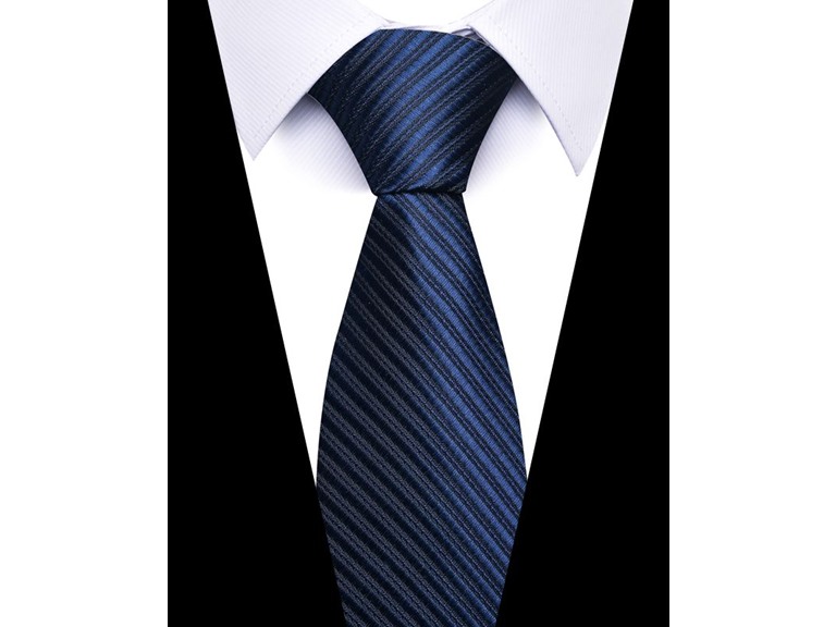 Formal Men’s Necktie - Midnight Blue Stripes