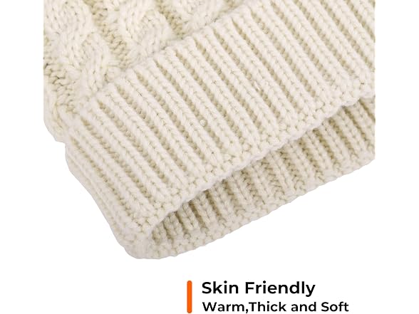 Livingston Women (OS) Hats Winter Soft Knitted Pom