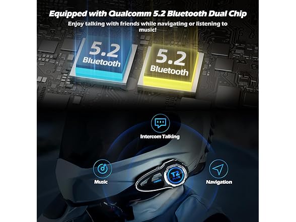 TNICER Motorcycle Bluetooth Headset