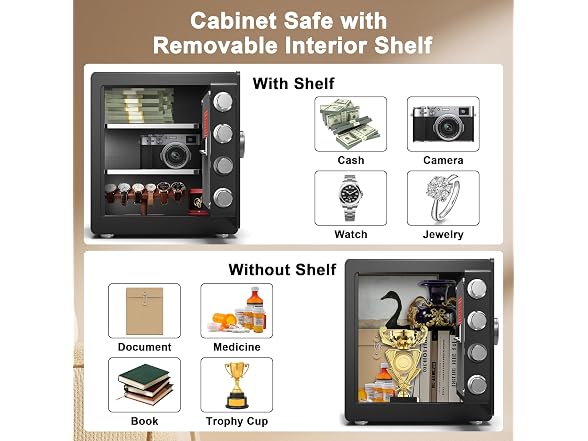 Emasme 2.0cu ft Fireproof Home Safe