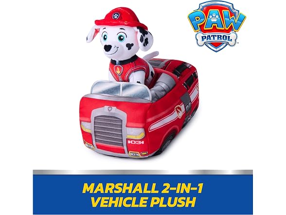 Paw Patrol Marshall 2-in-1 Plush Toy Firetruck and Stuffed Animal