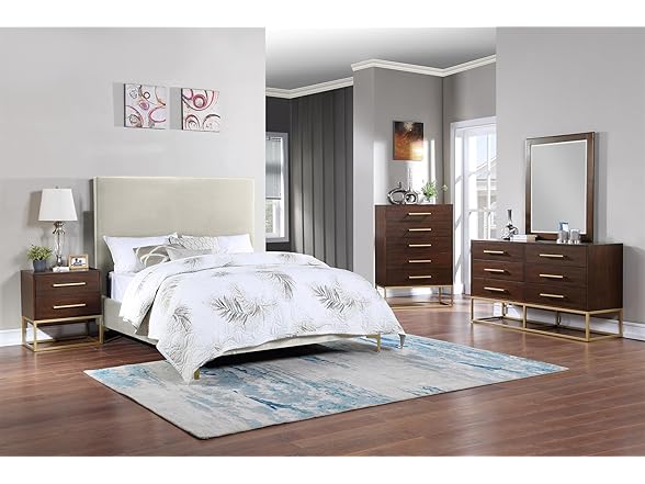 Maxine Brown Wood Veneer & Iron Mirror