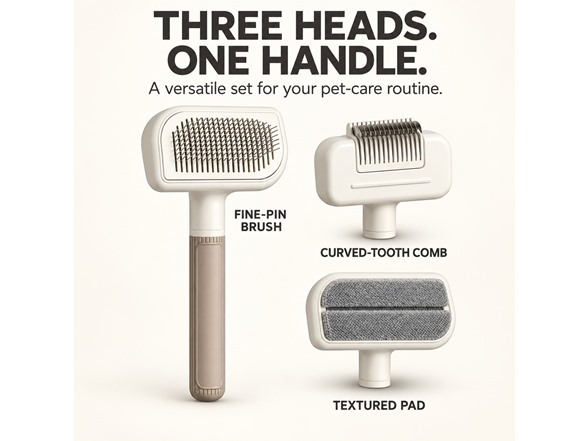3-in-1 Pet Grooming Brush Kit