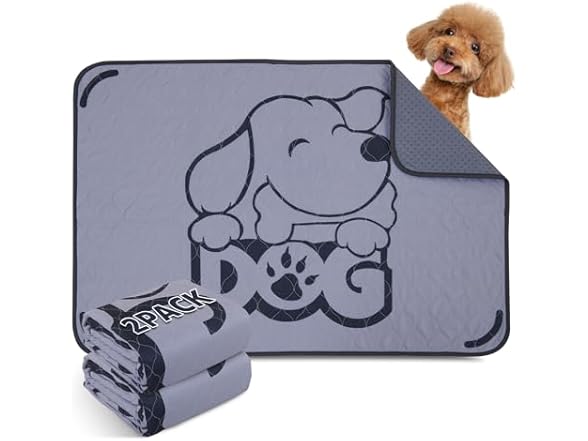 2 Pack Washable Puppy Pads in Gray