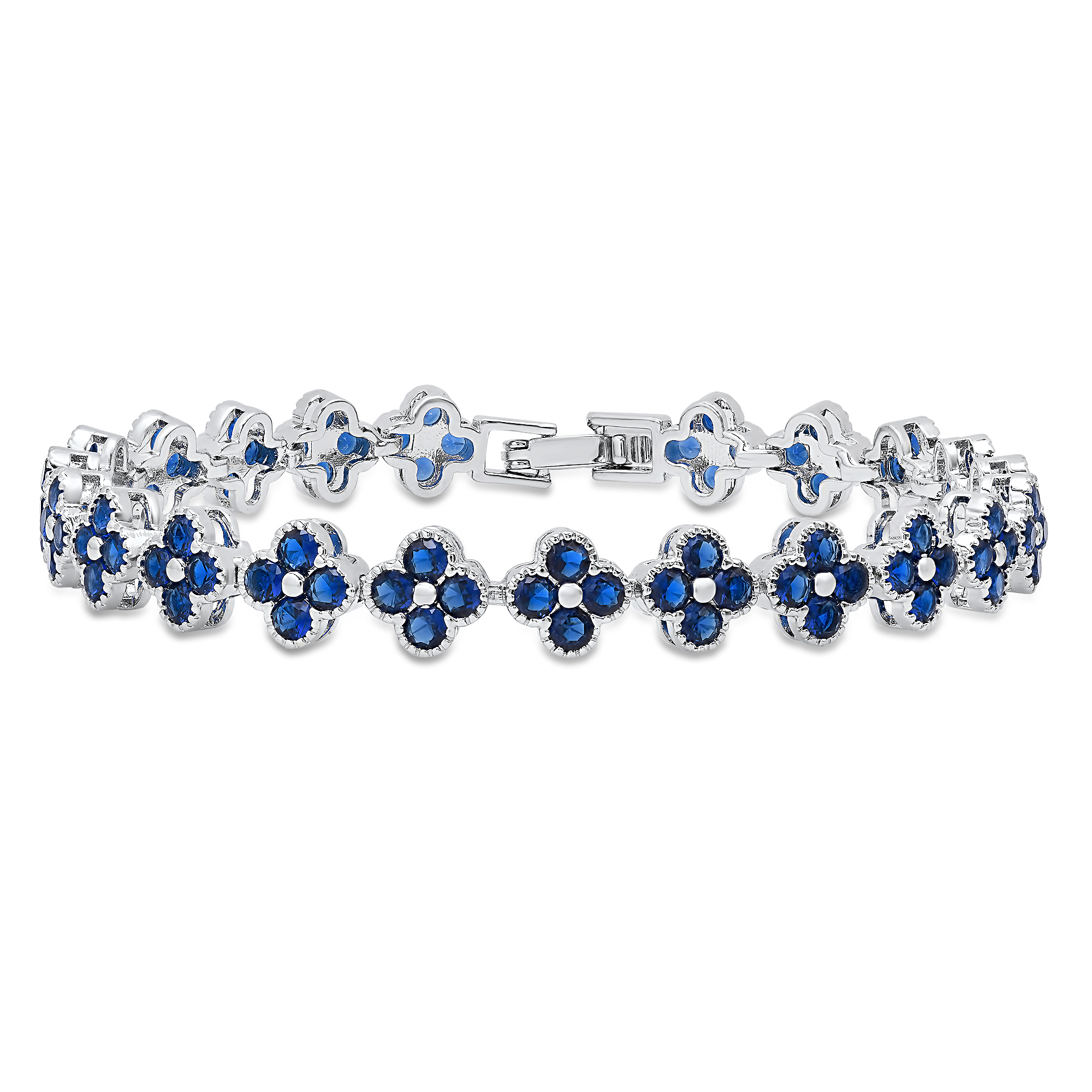 CZ Flower Charm Bracelet - Gallery 9