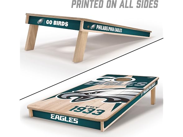 YouTheFan NFL Eagles 2' x 4' Wood Cornhole Set
