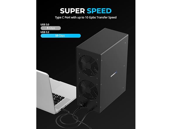 10-Bay USB-C 10Gbps 3.5in SATA Hard Drive Dock