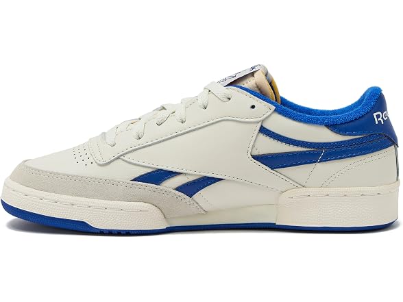 Reebok Club C Revenge Vintage Sneakers for Men - Casual Tennis Mens Shoes, Chalk/Collegiate Royal/Excellent Red, 7.5