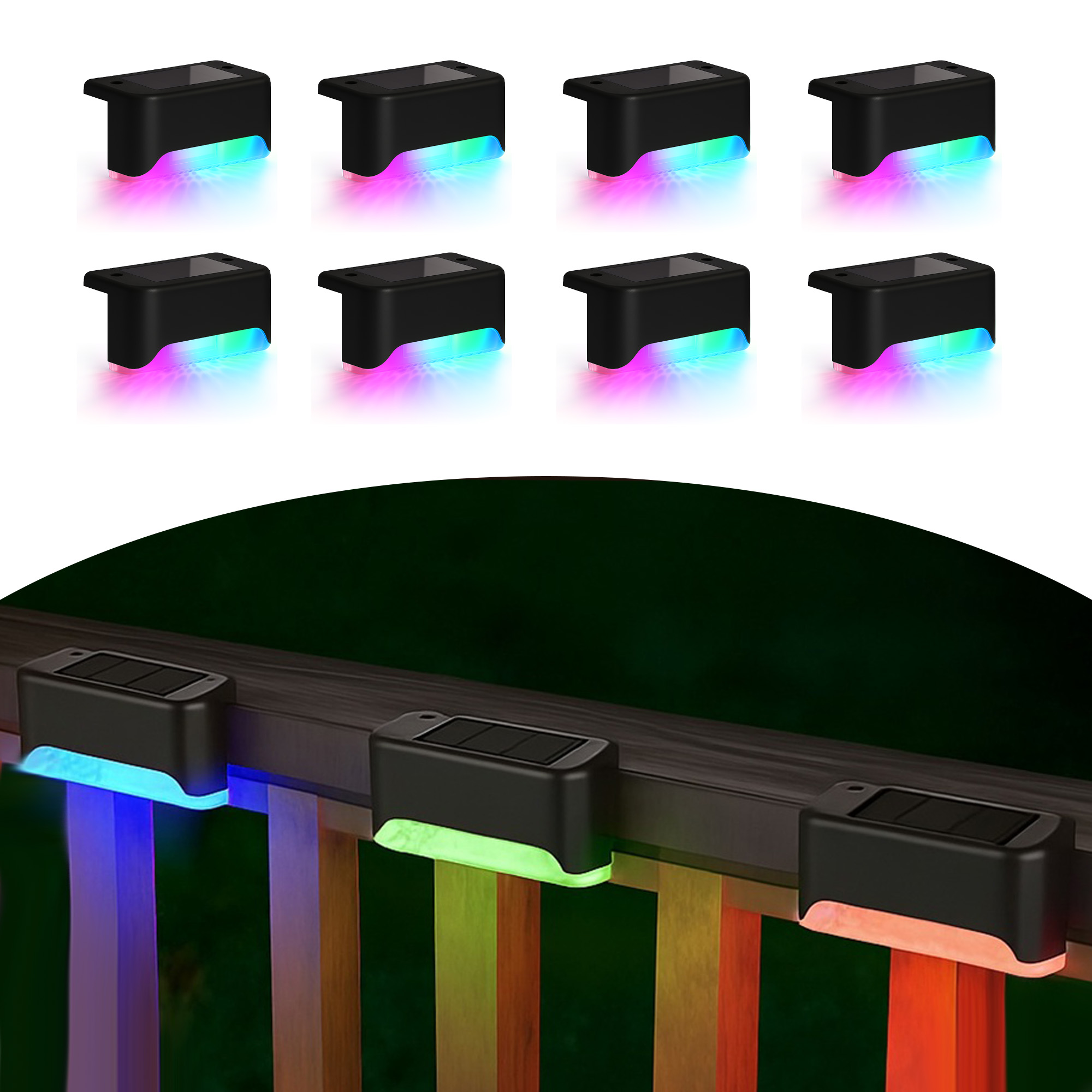 8-Pk Solar LED Deck & Step Lights- Choose Color - Gallery 30